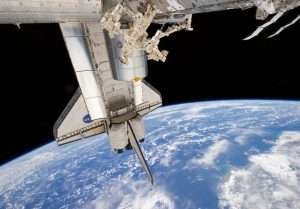 A space station, demonstrating our ability to fabricate precise metal structures for aerospace equipment